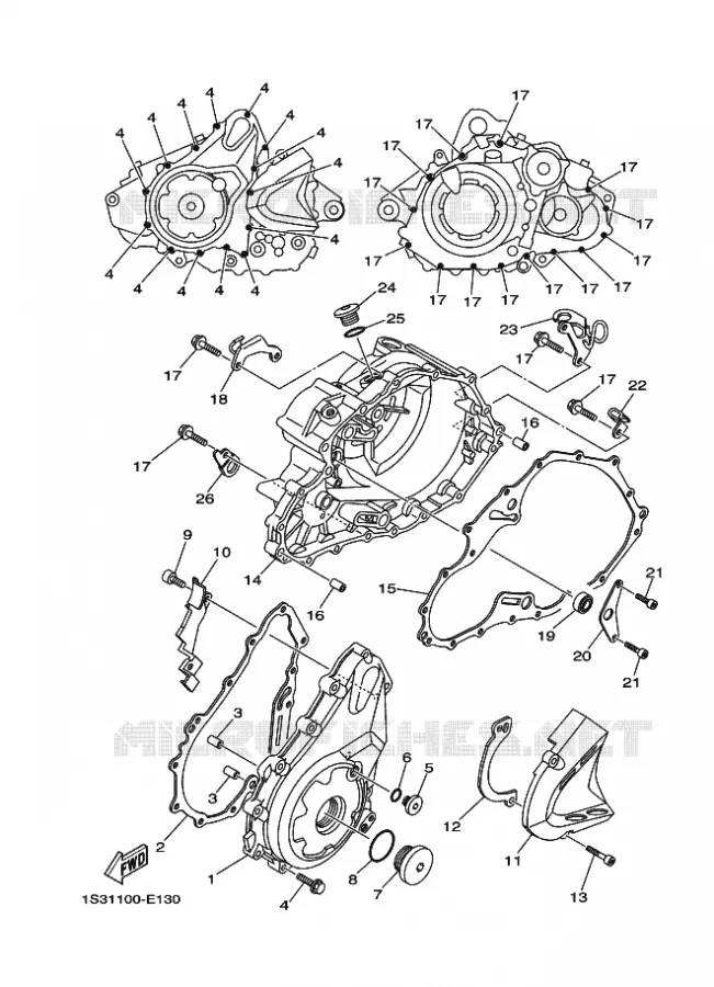 CARTER - MOTEUR 1 Yamaha QUAD 700 2007 RAPTOR  YFM700RYFM70RW