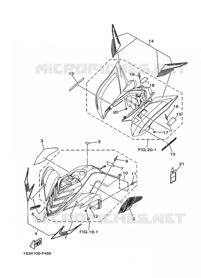 EMBLEME / ETIQUETTE 1 Yamaha QUAD 700 2007 RAPTOR  YFM700RYFM70RW