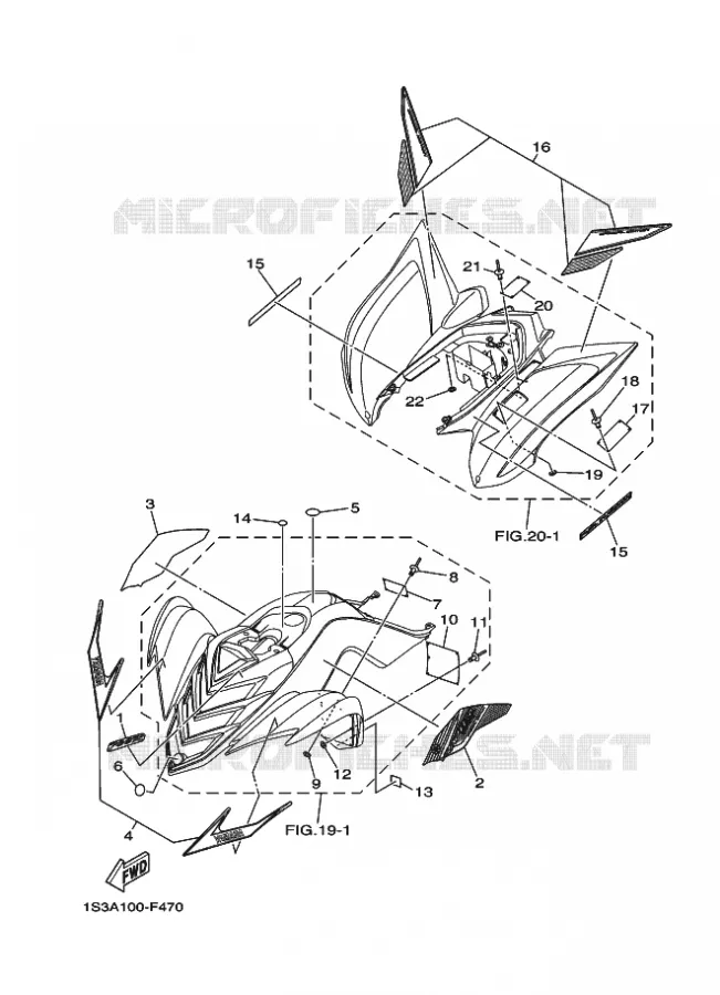 EMBLEME / ETIQUETTE 3 Yamaha QUAD 700 2007 RAPTOR  YFM700RYFM70RW