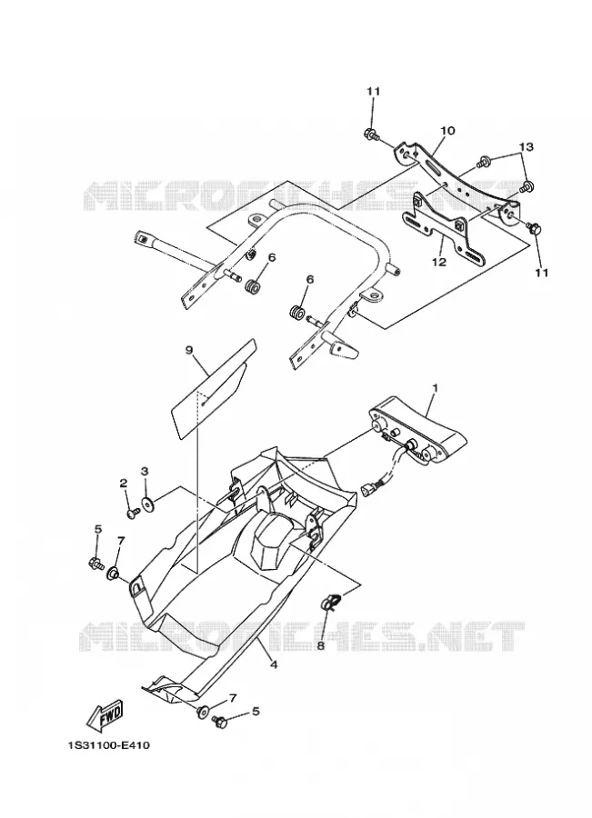 FEU ARRIERE 2 Yamaha QUAD 700 2007 RAPTOR  YFM700RYFM70RW