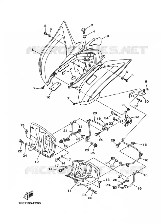 GARDE BOUE ARRIERE Yamaha QUAD 700 2007 RAPTOR  YFM700RYFM70RW