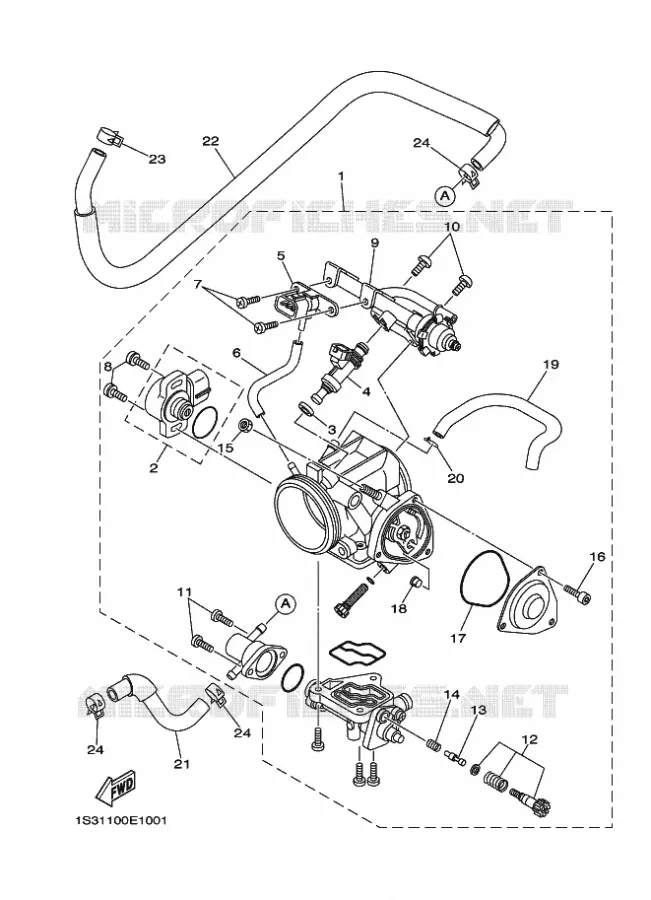 BOITIER PAPILLON INJECTION Yamaha QUAD 700 2007 RAPTOR  YFM700R