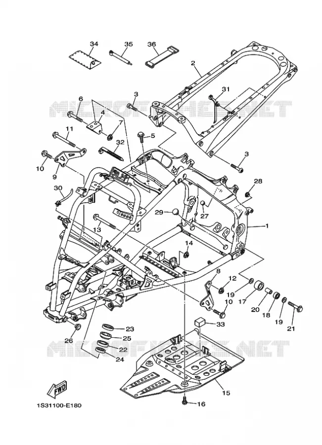 CADRE Yamaha QUAD 700 2007 RAPTOR  YFM700R