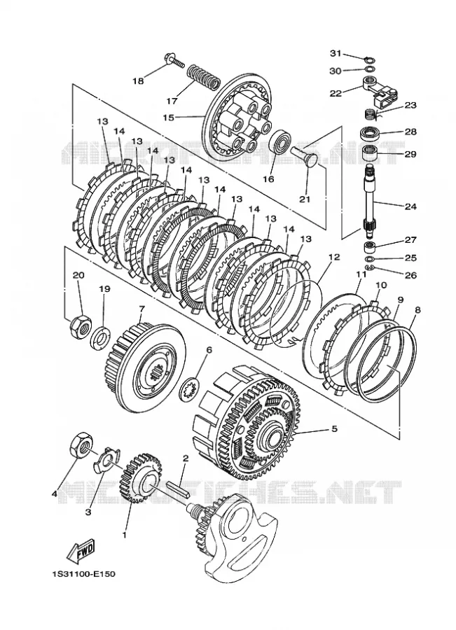 EMBRAYAGE DE DEMARREUR Yamaha QUAD 700 2007 RAPTOR  YFM700R