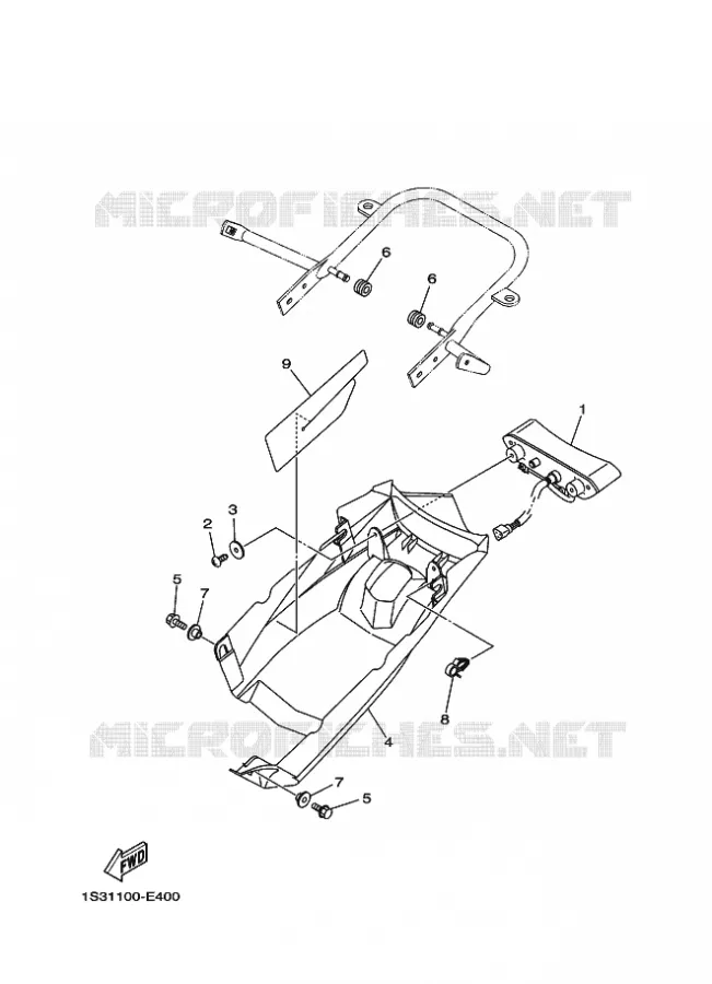 FEU ARRIERE Yamaha QUAD 700 2008 RAPTOR  YFM700R
