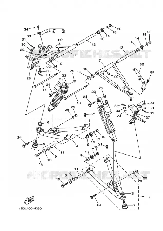 SUSPENSION / ROUE AVANT Yamaha QUAD 700 2008 RAPTOR  YFM700R