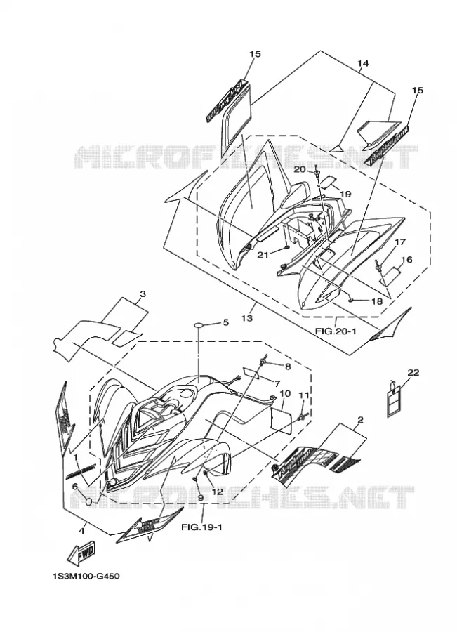 EMBLEME / ETIQUETTE 1 Yamaha QUAD 700 2008 RAPTOR  YFM700RYFM70RSPX