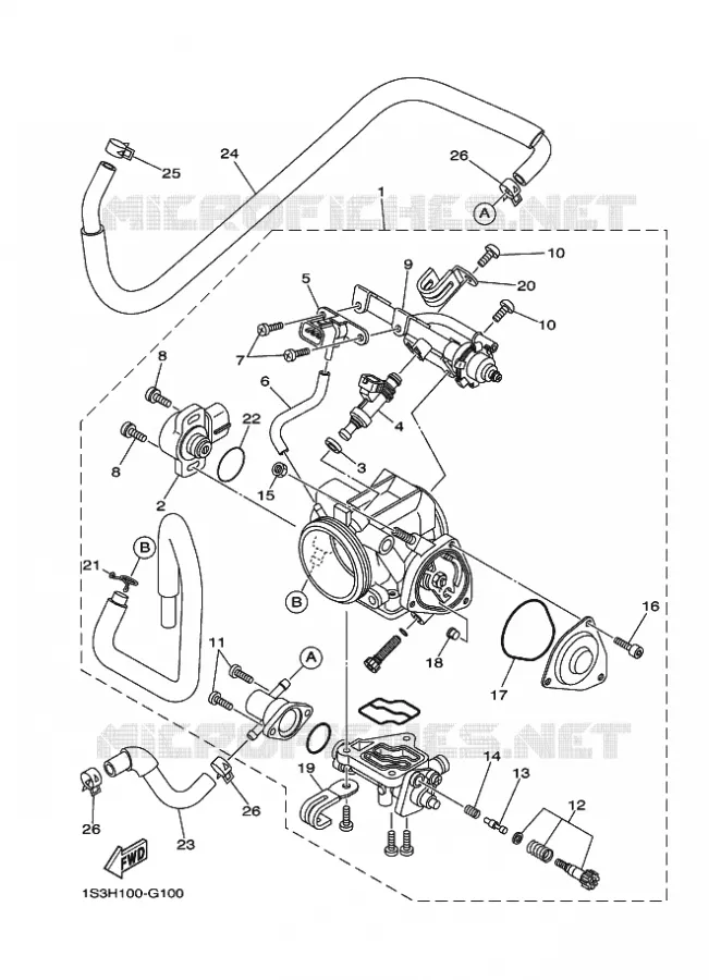BOITIER PAPILLON INJECTION Yamaha QUAD 700 2008 RAPTOR  YFM700R
