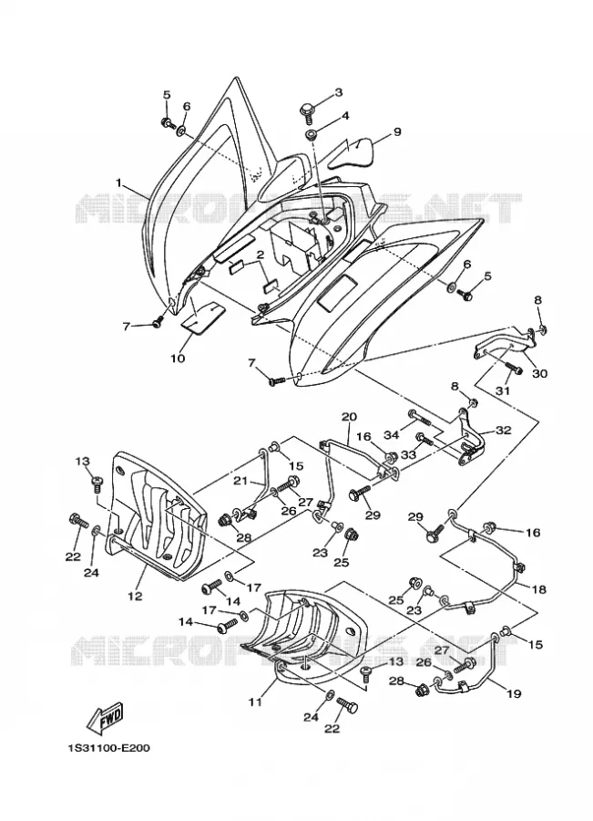 GARDE BOUE ARRIERE Yamaha QUAD 700 2009 RAPTOR  YFM700RYFM70RY