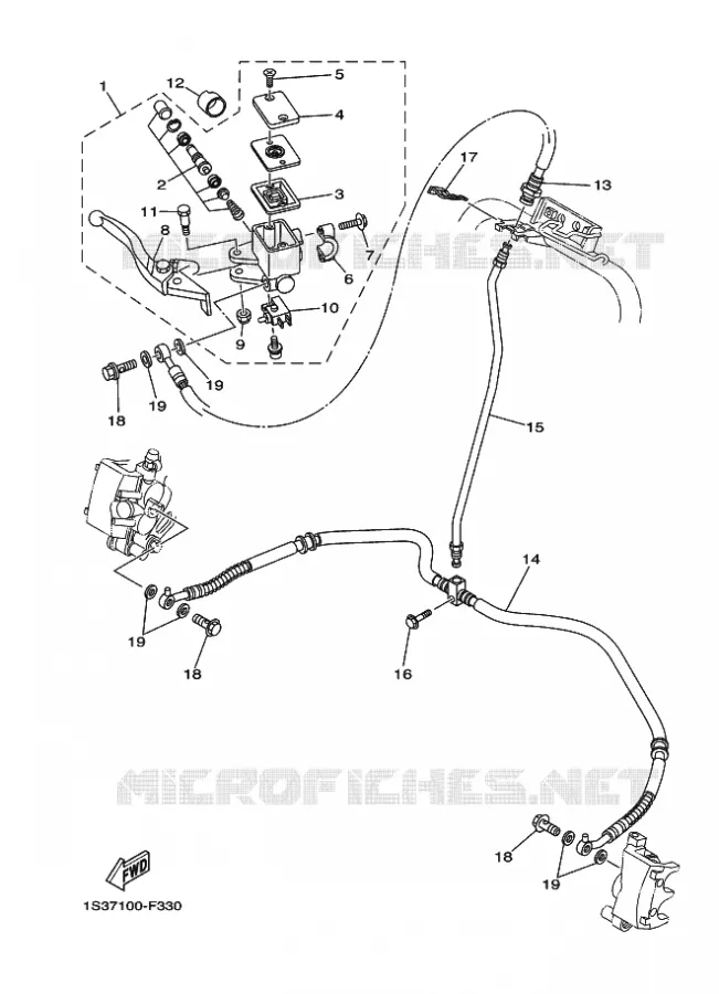 MAITRE CYLINDRE DE FREIN AVANT Yamaha QUAD 700 2009 RAPTOR  YFM700RYFM70RY