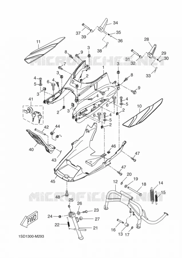 SUPPORT / REPOSE PIEDS Yamaha SCOOTER 400 2017 XMAX  YP400RA