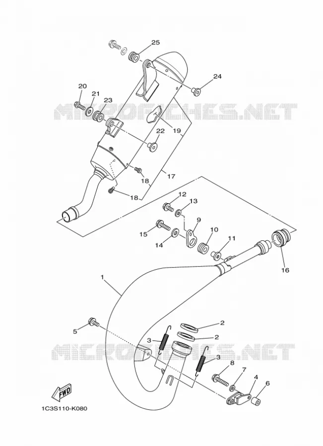 ECHAPPEMENT Yamaha MOTO 125 2016 YZ  YZ125