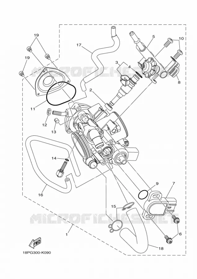 BOITIER PAPILLON INJECTION Yamaha QUAD 450 2014 YFZ R  YFZ450R