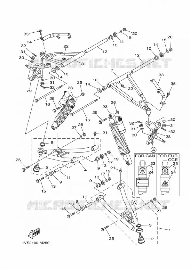 SUSPENSION / ROUE AVANT Yamaha QUAD 700 2013 RAPTOR  YFM700RYFM7RSED