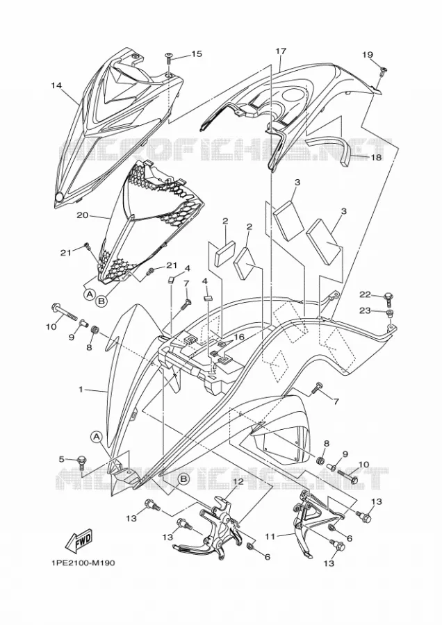 GARDE BOUE AVANT Yamaha QUAD 700 2013 RAPTOR  YFM700RYFM7RSED