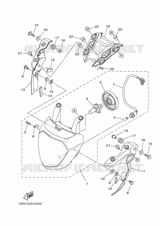 PHARE  Yamaha MOTO 700 2016 MT  MT07