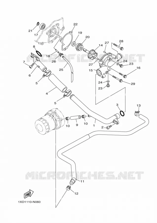 POMPE A EAU / DURITES Yamaha SIDE BY SIDE 700 2014 VIKING EPS SE  YXM700ESVIKING EPS SE