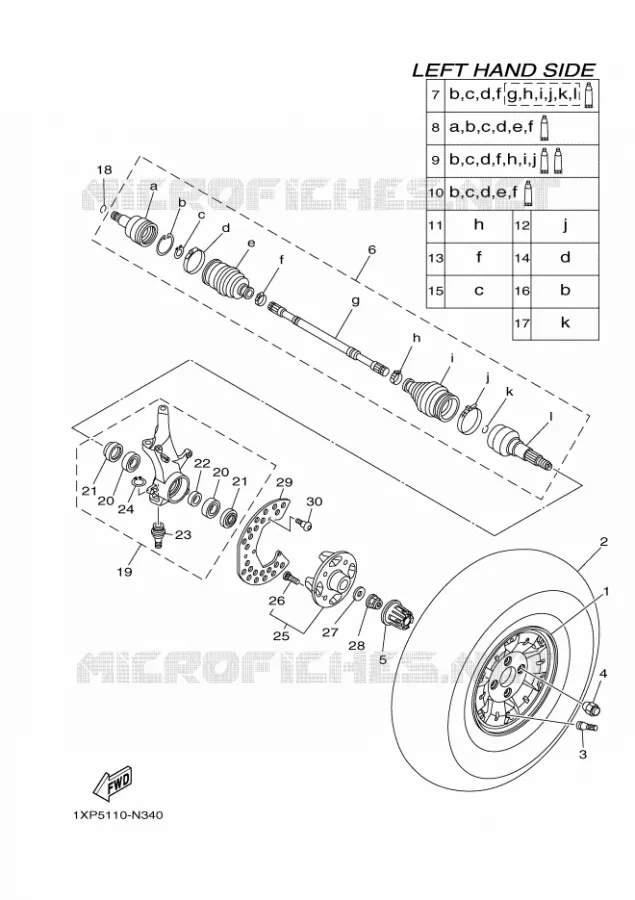 ROUE AVANT Yamaha SIDE BY SIDE 700 2014 VIKING EPS SE  YXM700ESVIKING EPS SE