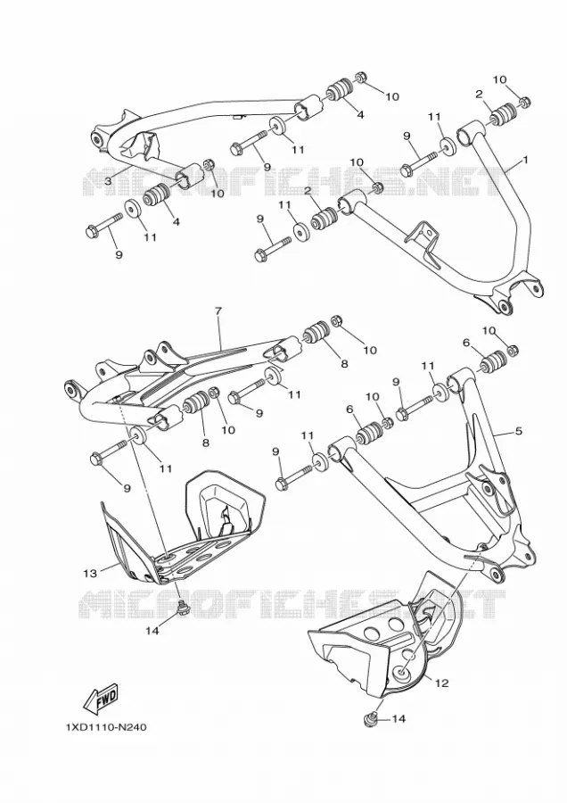 BRAS ARRIERE Yamaha SIDE BY SIDE 700 2015 VIKING  YXM700E