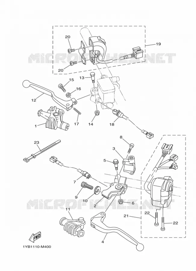 COMMODO / LEVIER Yamaha MOTO 250 2015 XT  XT250