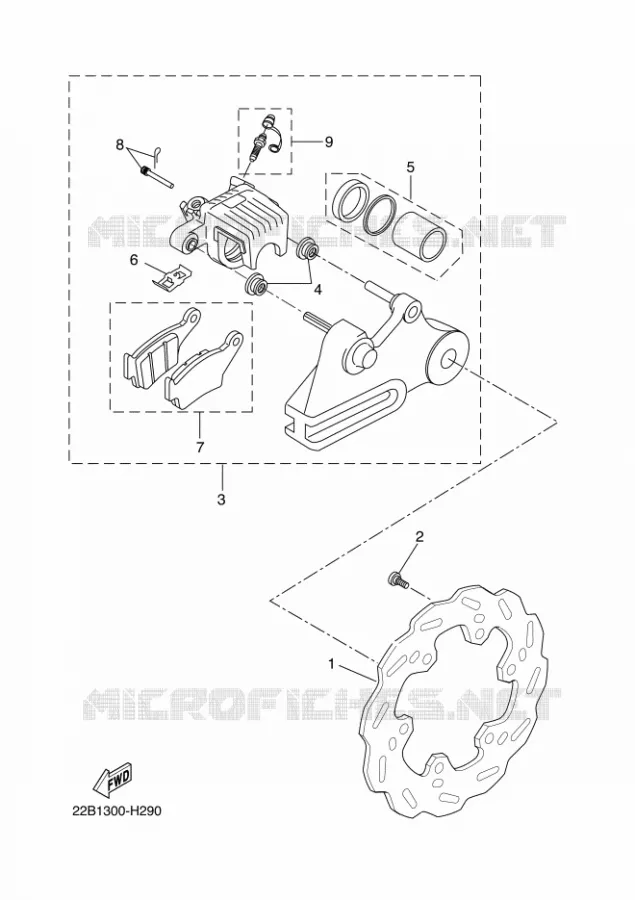 ETRIER DE FREIN ARRIERE Yamaha MOTO 125 2009 WR-R  WR125R