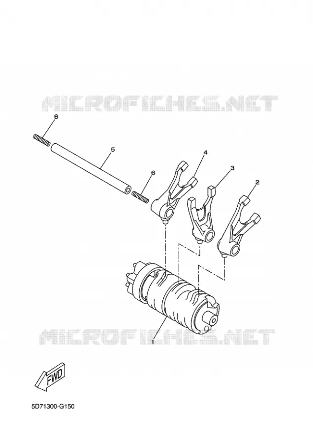 BARILLET DE SELECTION / FOURCHETTES Yamaha MOTO 125 2009 WR-R  WR125R