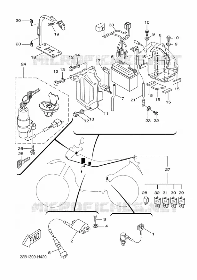 PARTIE ELECTRIQUE 1 Yamaha MOTO 125 2009 WR-R  WR125R