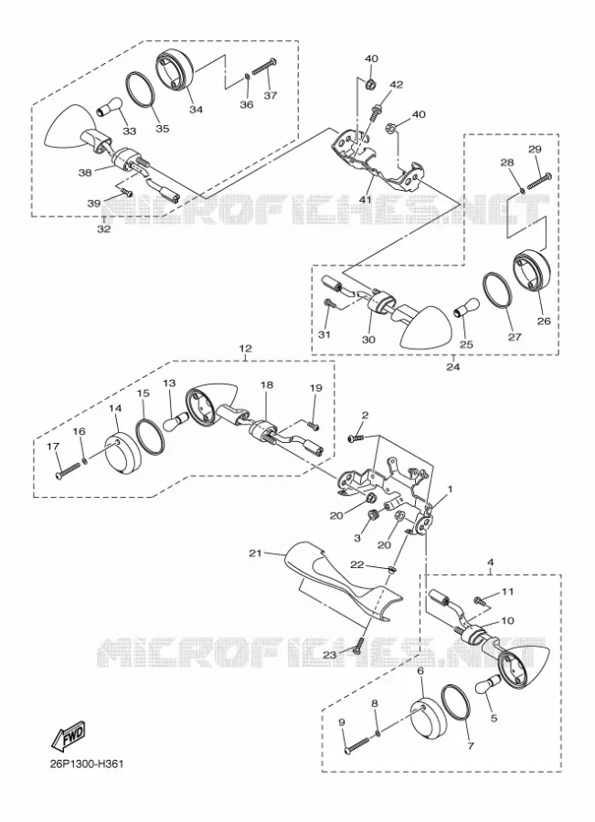 CLIGNOTANT Yamaha MOTO 950 2012 MIDNIGHT STAR  XVS950A