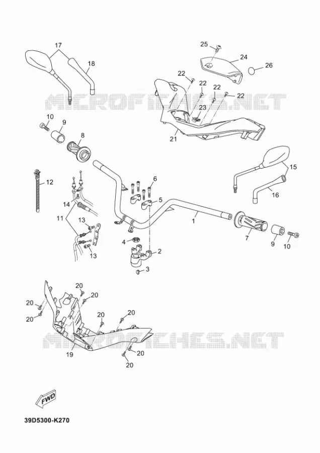 GUIDON ET CABLES Yamaha SCOOTER 125 2012 XMAX  YP125R