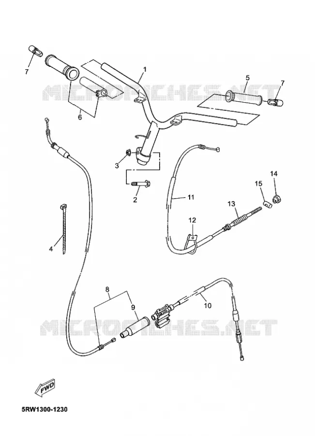 GUIDON ET CABLES Yamaha SCOOTER 50 2012 MACH  CS50Z