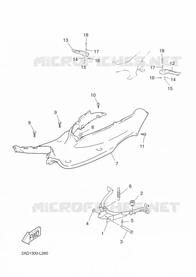 SUPPORT / REPOSE PIEDS Yamaha SCOOTER 50 2012 MACH  CS50Z