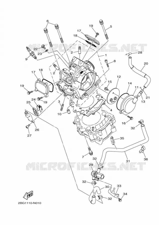 CULASSE Yamaha QUAD 700 2014 GRIZZLY  YFM700FWADYFM700PE