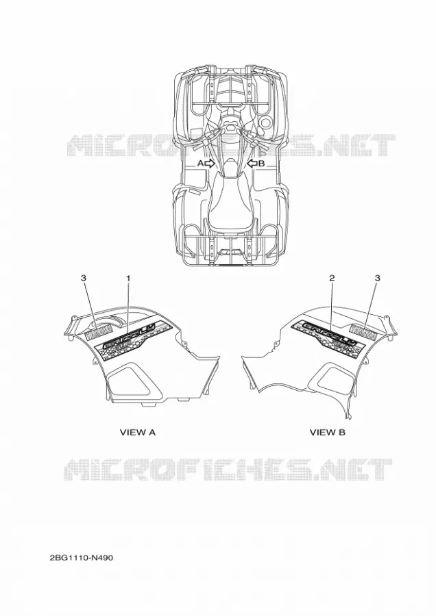 EMBLEME Yamaha QUAD 700 2014 GRIZZLY  YFM700FWADYFM700PE