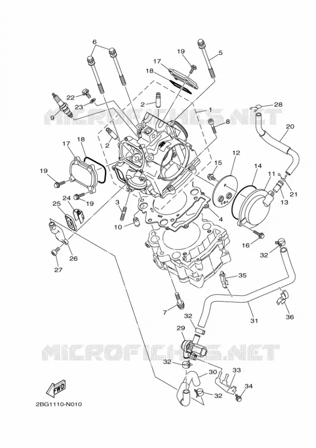 CULASSE Yamaha QUAD 700 2014 GRIZZLY  YFM700FWADYFM700PE