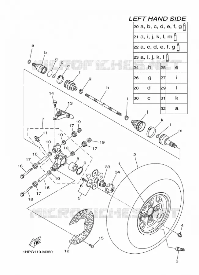 ROUE ARRIERE Yamaha QUAD 700 2014 GRIZZLY  YFM700FWADYFM700PE
