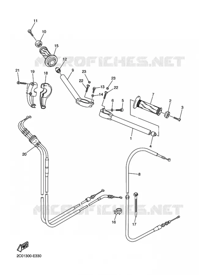 GUIDON ET CABLES Yamaha MOTO 600 2006 R6  YZF-R6