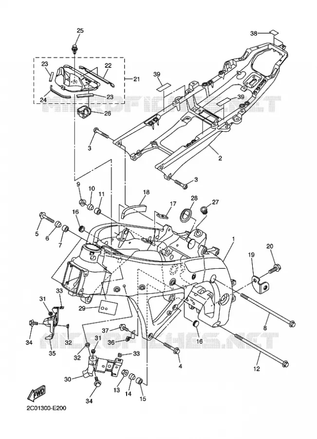 CADRE Yamaha MOTO 600 2007 R6  YZF-R6