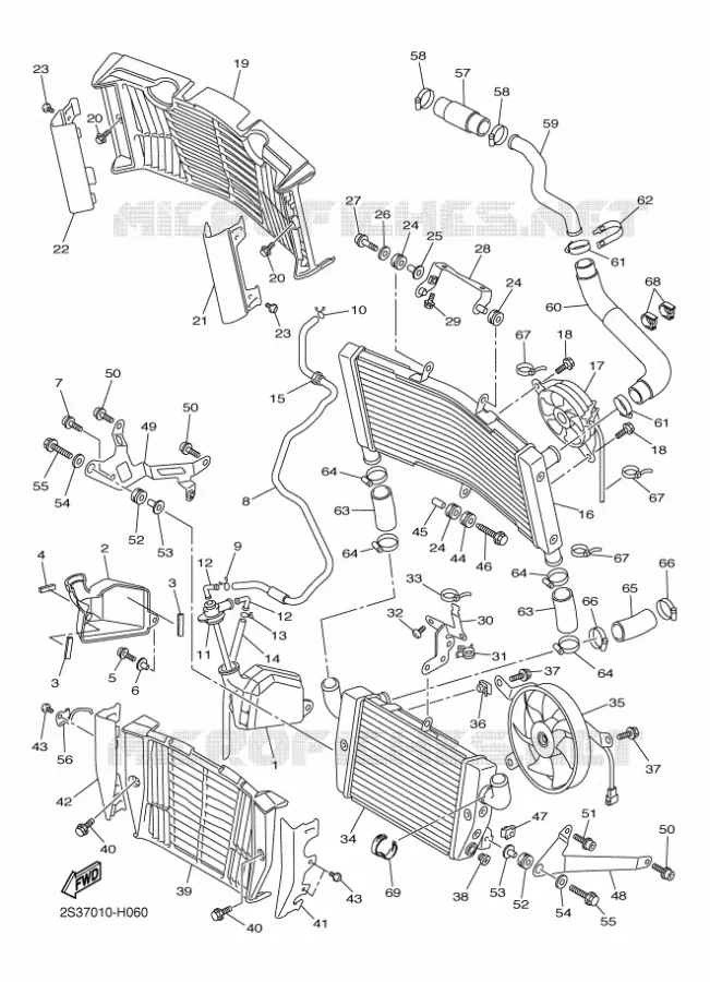 RADIATEUR / DURITES Yamaha MOTO 1700 2016 VMAX  VMX17