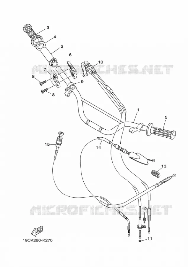 GUIDON ET CABLES Yamaha MOTO 125 2016 TTR  TT-R125LW