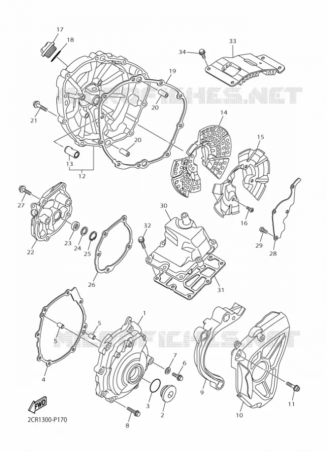 CARTER - MOTEUR 1 Yamaha MOTO 1000 2015 YZF-R1  YZF-R1R1