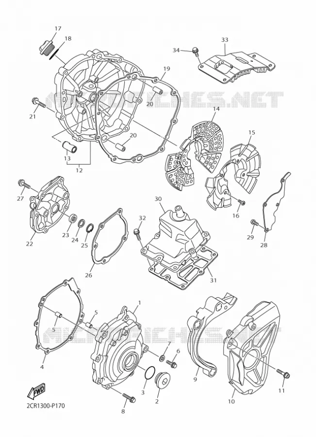 CARTER - MOTEUR 1 Yamaha MOTO 1000 2016 R1  YZF-R1