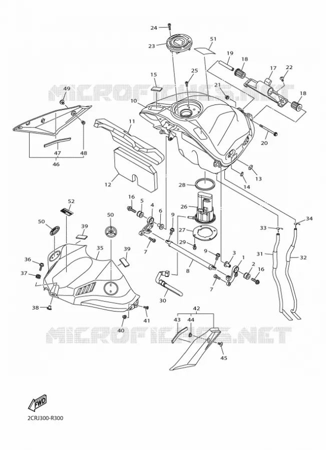 RESERVOIR A ESSENCE Yamaha MOTO 1000 2016 R1  YZF-R1