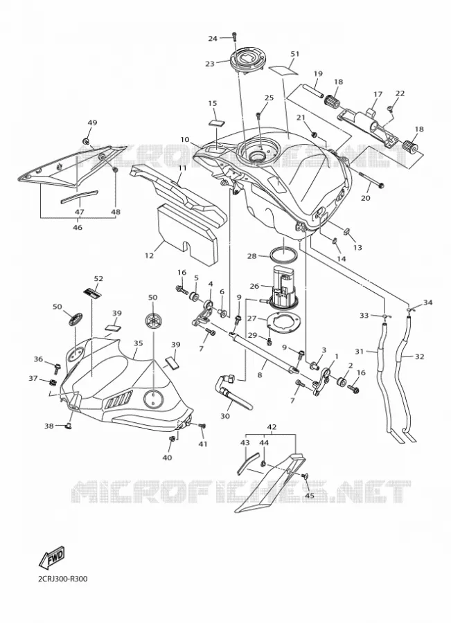 RESERVOIR A ESSENCE Yamaha MOTO 1000 2016 R1  YZF-R1