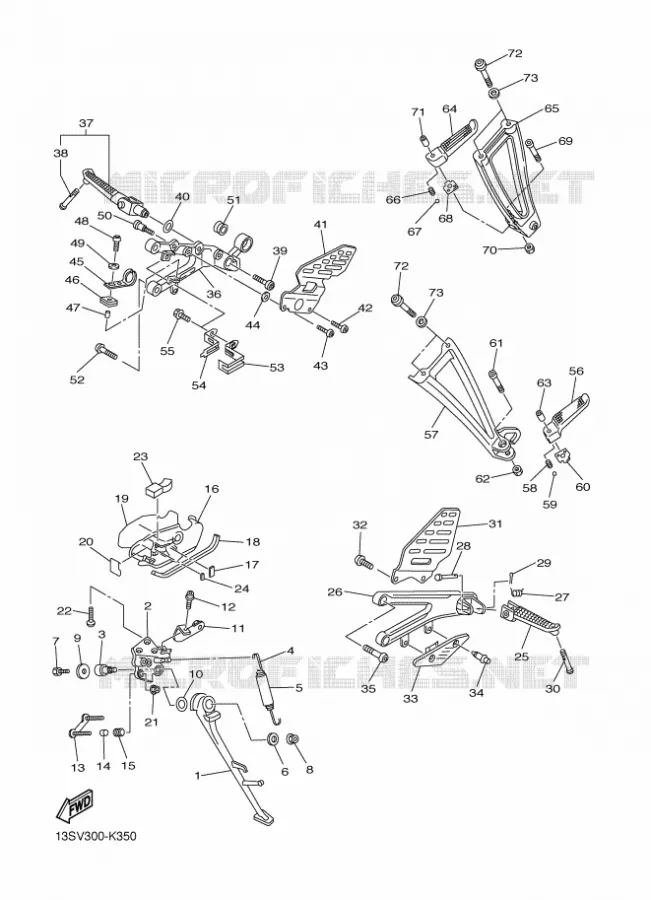 SUPPORT / REPOSE PIEDS Yamaha MOTO 600 2016 R6  YZF-R6