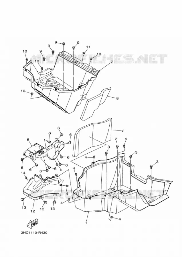 SUPPORT / REPOSE PIEDS Yamaha SIDE BY SIDE 1000 2016 YXZ  YXZ1000RSE