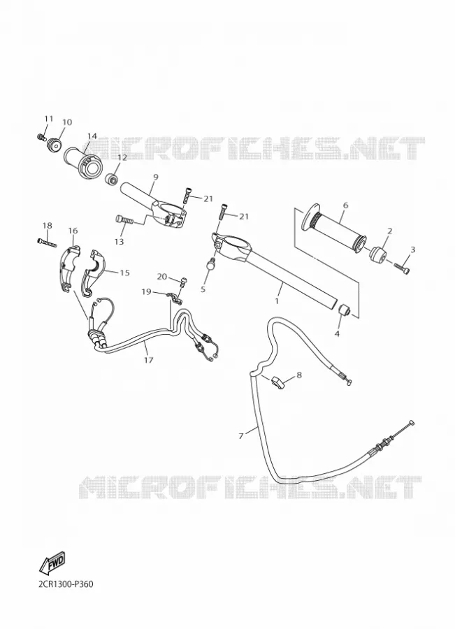 GUIDON ET CABLES Yamaha MOTO 1000 2016 R1M  YZF-R1M