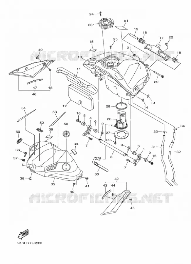 RESERVOIR A ESSENCE Yamaha MOTO 1000 2016 R1M  YZF-R1M