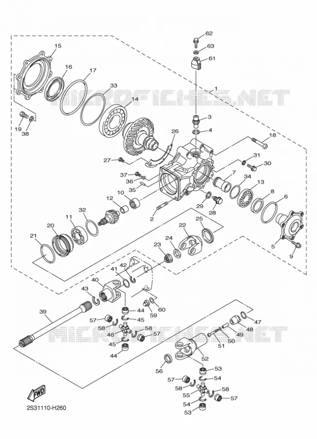 CARDAN / COUPLE CONIQUE Yamaha MOTO 1700 2009 VMAX  VMAX17