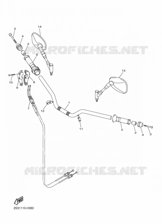 GUIDON ET CABLES Yamaha MOTO 1700 2009 VMAX  VMAX17