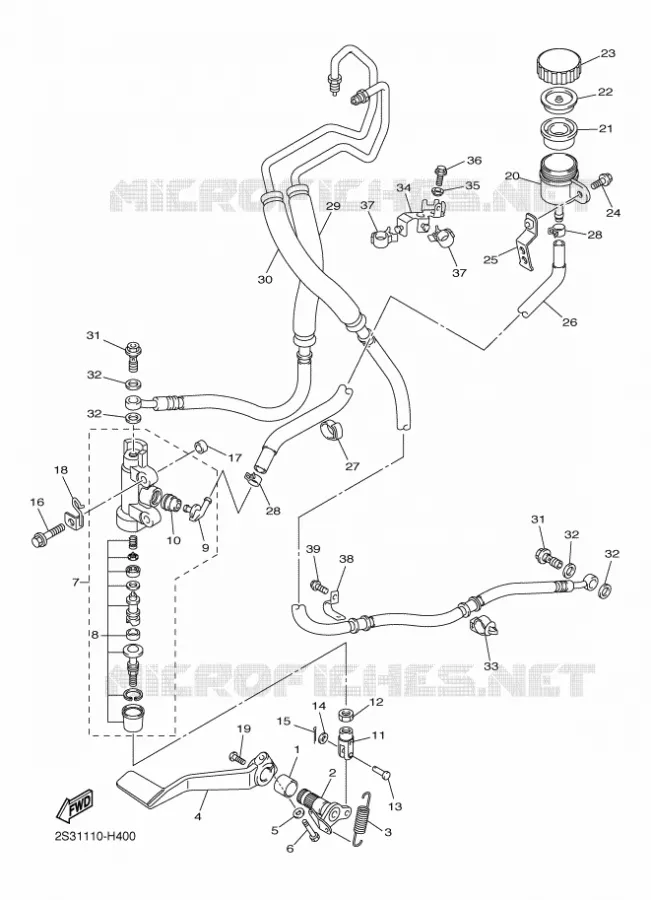 MAITRE CYLINDRE DE FREIN ARRIERE Yamaha MOTO 1700 2009 VMAX  VMAX17